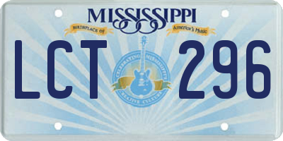 MS license plate LCT296