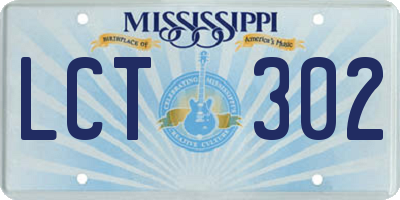 MS license plate LCT302