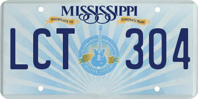 MS license plate LCT304