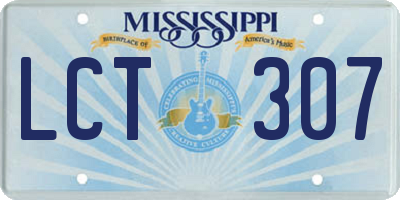 MS license plate LCT307