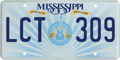 MS license plate LCT309