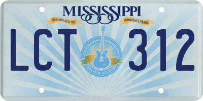 MS license plate LCT312