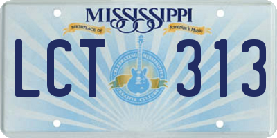 MS license plate LCT313