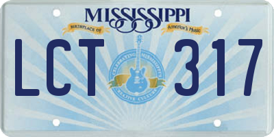 MS license plate LCT317