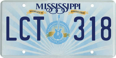 MS license plate LCT318