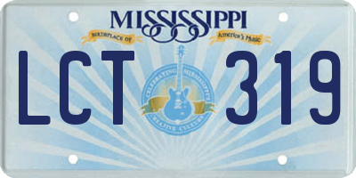 MS license plate LCT319