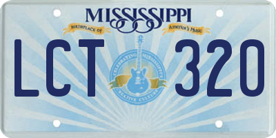 MS license plate LCT320