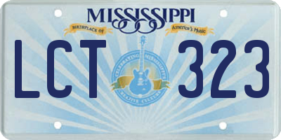 MS license plate LCT323