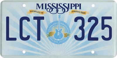 MS license plate LCT325