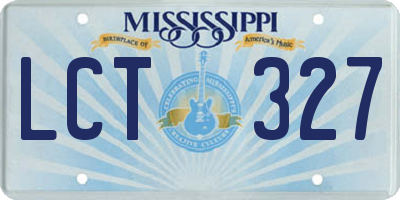 MS license plate LCT327
