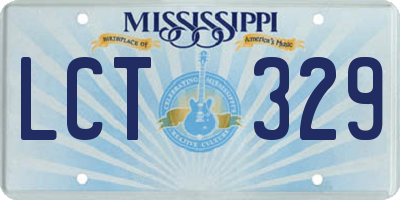 MS license plate LCT329