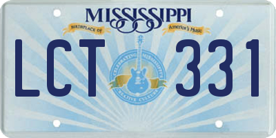 MS license plate LCT331