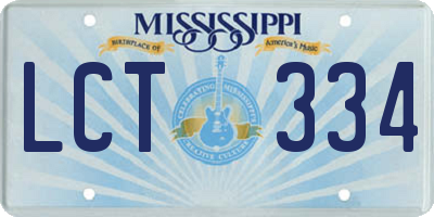 MS license plate LCT334