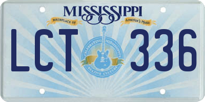 MS license plate LCT336