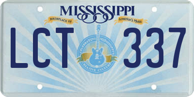 MS license plate LCT337