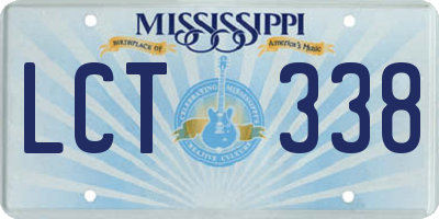 MS license plate LCT338