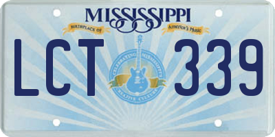 MS license plate LCT339