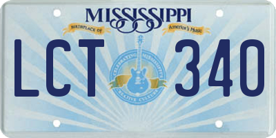 MS license plate LCT340