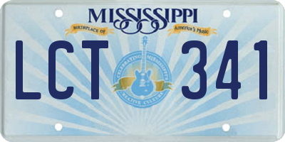 MS license plate LCT341