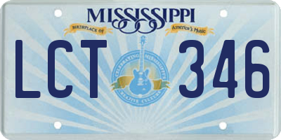 MS license plate LCT346