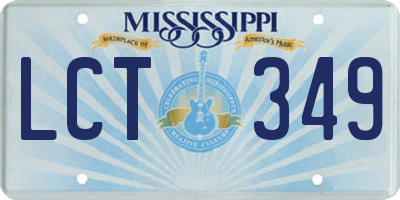 MS license plate LCT349