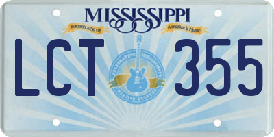 MS license plate LCT355