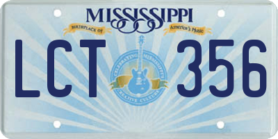 MS license plate LCT356