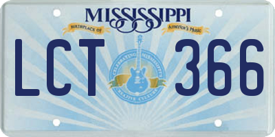MS license plate LCT366