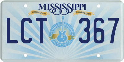 MS license plate LCT367