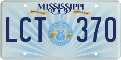 MS license plate LCT370