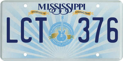 MS license plate LCT376
