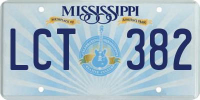 MS license plate LCT382