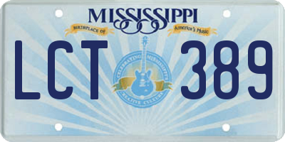 MS license plate LCT389