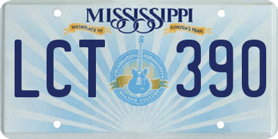 MS license plate LCT390