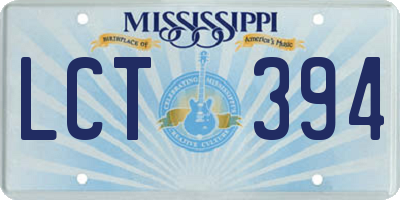 MS license plate LCT394