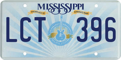 MS license plate LCT396
