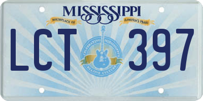 MS license plate LCT397