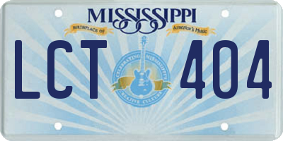MS license plate LCT404