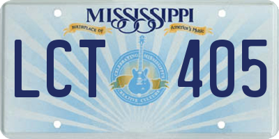 MS license plate LCT405