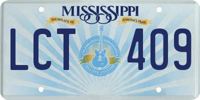 MS license plate LCT409