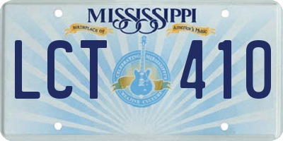 MS license plate LCT410