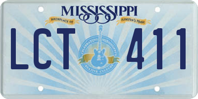 MS license plate LCT411