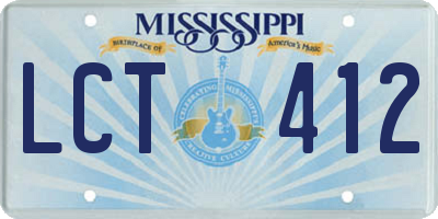 MS license plate LCT412