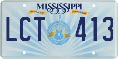 MS license plate LCT413