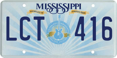 MS license plate LCT416