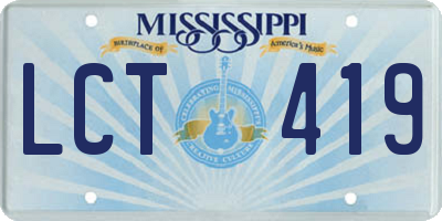 MS license plate LCT419