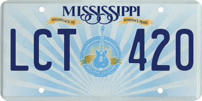 MS license plate LCT420