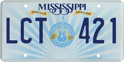 MS license plate LCT421
