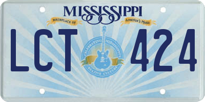 MS license plate LCT424