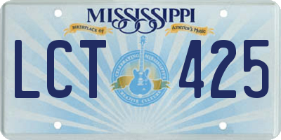 MS license plate LCT425
